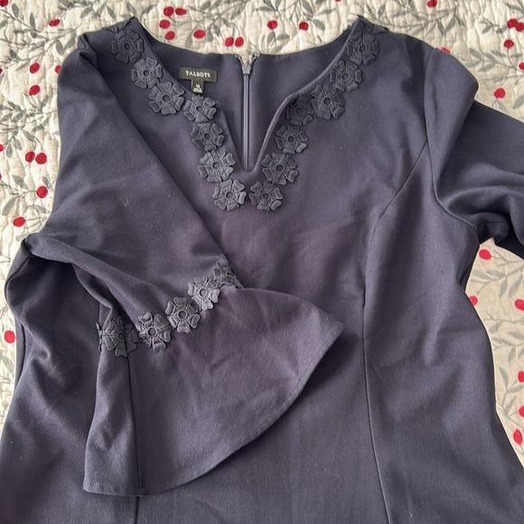 Dark Blue Jersey Knit Midi Dresss - Picture 2 of 4